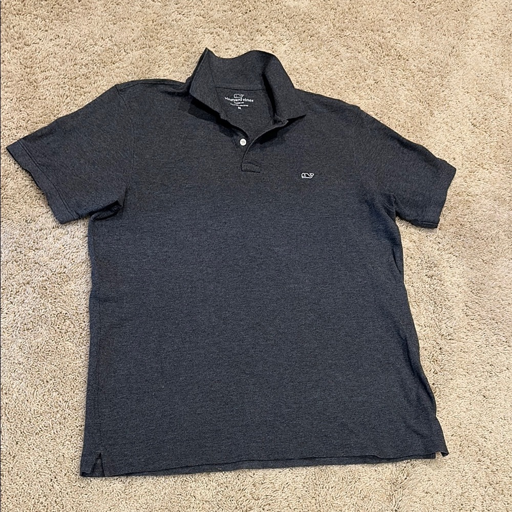 Men’s Vineyard Vines Gray Polo Shirt Classic Design